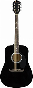 FENDER FA-125 Dreadnought w/bag, BLK - Гитара акустическая