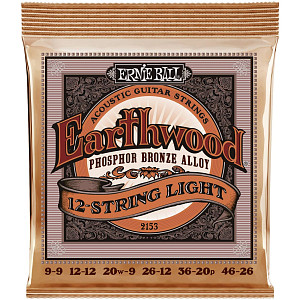 ERNIE BALL 2153 - Струны для 12-струнной акустической гитары Phosphor Bronze Light (9-46)