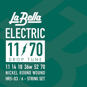 HRS-D3 HRS Drop Tune Комплект струн для электрогитары, никелированные, 11-70, La Bella