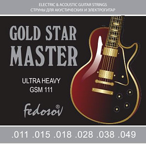 GSM111 Gold Star Master Ultra Heavy Комплект струн для электрогитары, нерж. сплав, 11-49, Fedosov