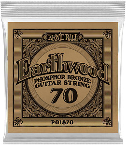 ERNIE BALL 1870 Earthwood Phosphor Bronze .070 - Струна одиночная для акустической гитары