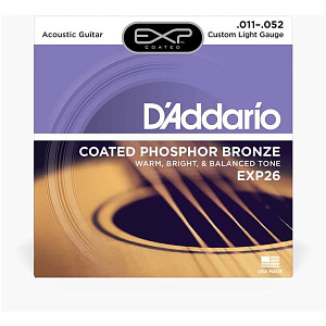 D'ADDARIO EXP26 - Струны для акустической гитары фосфор/бронза; Custom Light; 11-52;