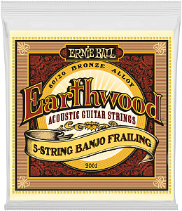 ERNIE BALL 2061 Earthwood 80/20 Bronze Frailing 10-24 - Струны для банджо