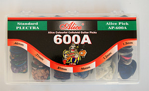 AP-600A Коробка медиаторов, 600шт, 6 толщин. Alice
