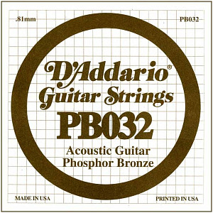 D'ADDARIO PB032 - Струна одиночная для акустической гитары