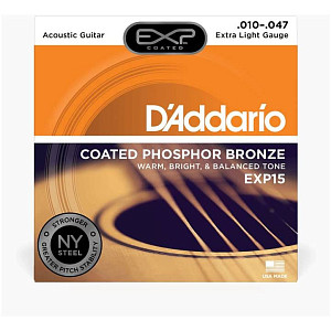 D'ADDARIO EXP15 - Струны для акустической гитары; Phosphor Bronze; Extra Light 10-47