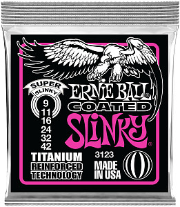 ERNIE BALL 3123 RPS Coated Titanium Slinky Super 9-42 - Струны для электрогитары