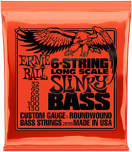 ERNIE BALL 2838 Nickel Wound Long Scale Slinky 32-130 - Струны для бас-гитары 6 струнной