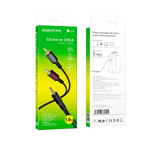 BOROFONE BL11 - Кабель 3.5JackM - 2RCAM 1.5 м.