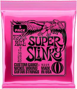 ERNIE BALL 3223 Nickel Wound Slinky Super 3 Pack 9-42 - Струны для электрогитары