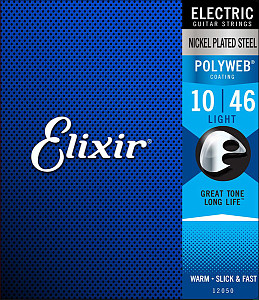 ELIXIR 12050 - POLYWEB Комплект струн для электрогитары, Light, никелированная сталь, 10-46