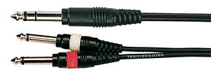 BB314-3M Кабель акустический, 6,35мм, стерео - 2х6,35мм, моно, 3м, Soundking