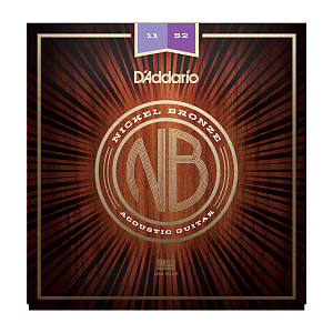 NB1152 Nickel Bronze Комплект струн для акустической гитары, Custom Light, 11-52, D'Addario